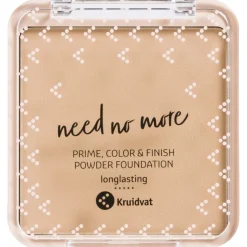 Kruidvat Need No More 028 Medium Biscuit Prime, Color & Finish Powder Foundation
