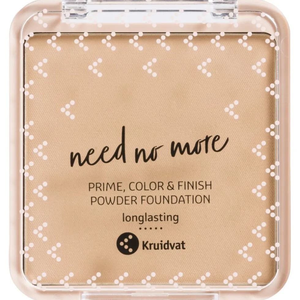 Kruidvat Need No More 028 Medium Biscuit Prime, Color & Finish Powder Foundation