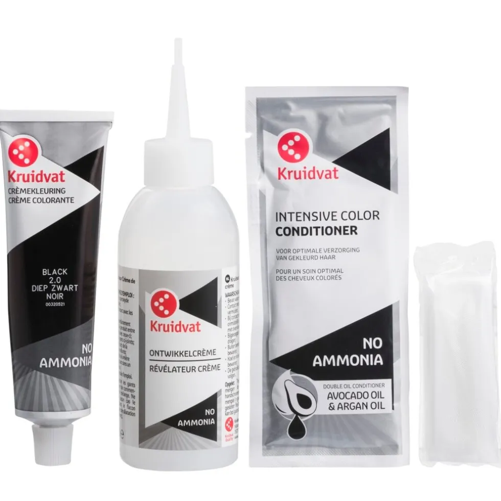 Kruidvat No Ammonia 2.0 Diep Zwart Crème Haarkleuring
