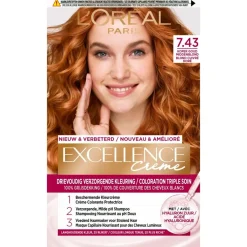 L'Oréal Paris Excellence Crème 7.43 Koper Goudblond Permanente Haarverf