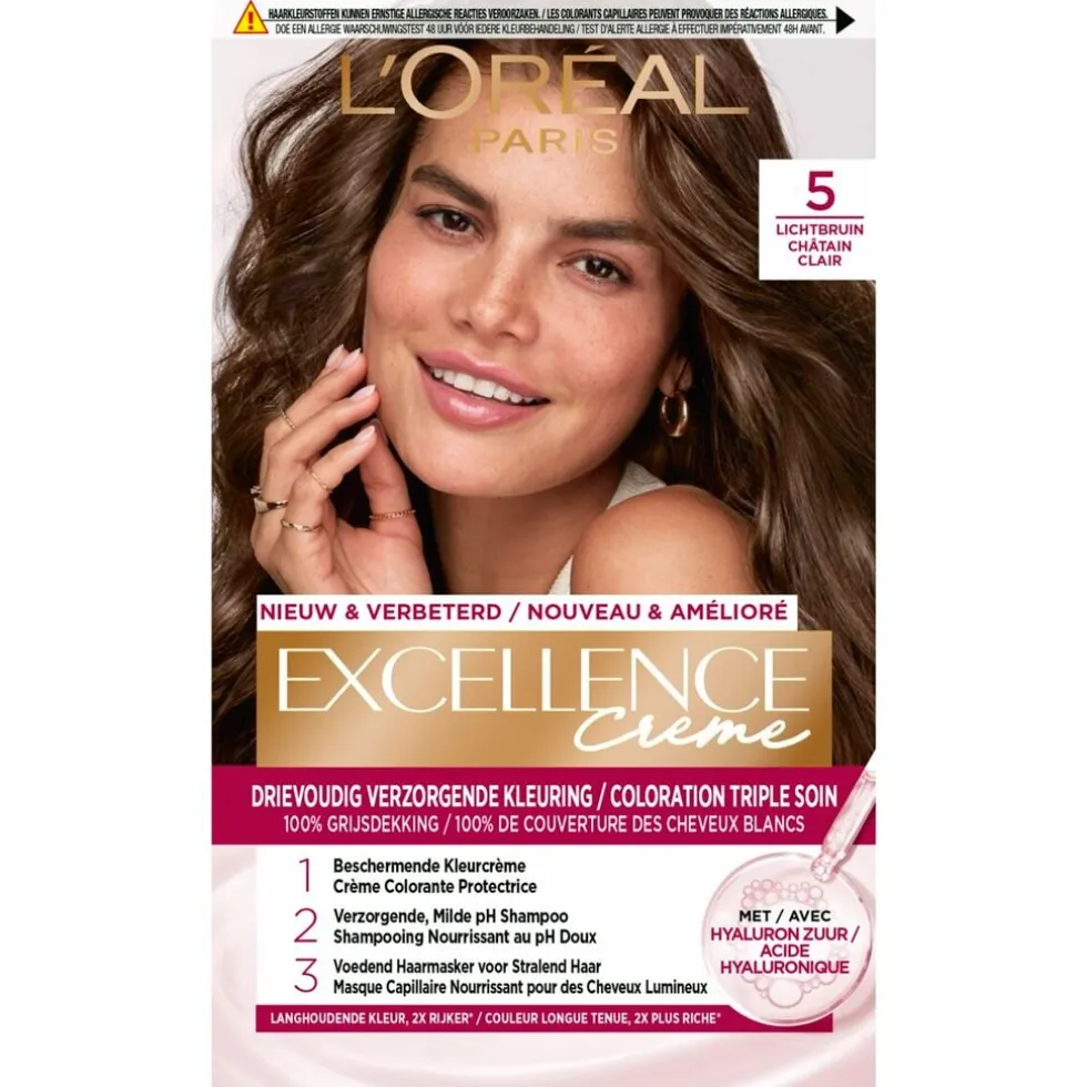 L'Oréal Paris Excellence Crème 5 Lichtbruin Permanente Haarverf