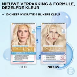 L'Oréal Paris Excellence Pure Blonde 01 Ultra Licht Natuurlijk Blond Permanente Haarverf