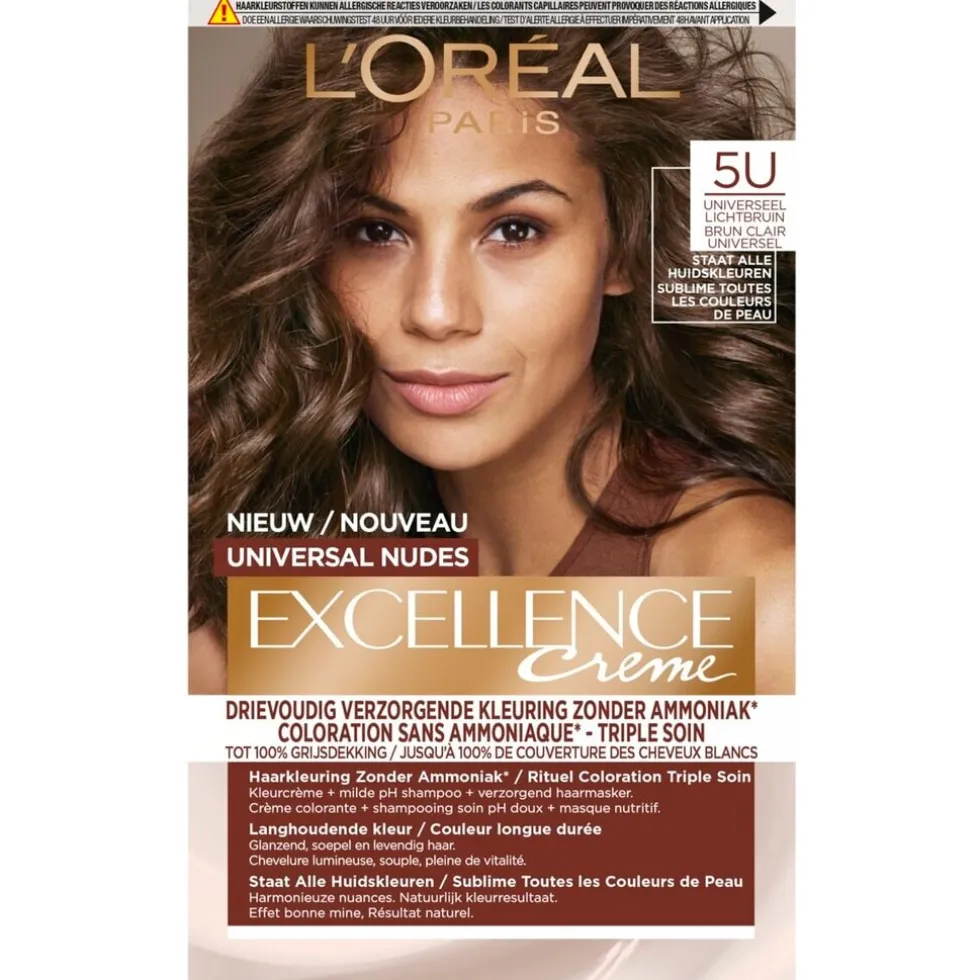 L'Oréal Paris Excellence 5U Nudes Lichtbruin Permanente Haarverf