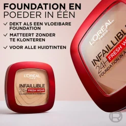 L'Oréal Paris Infaillible 24H Fresh Wear 245 Golden Honey Foundation in a Powder