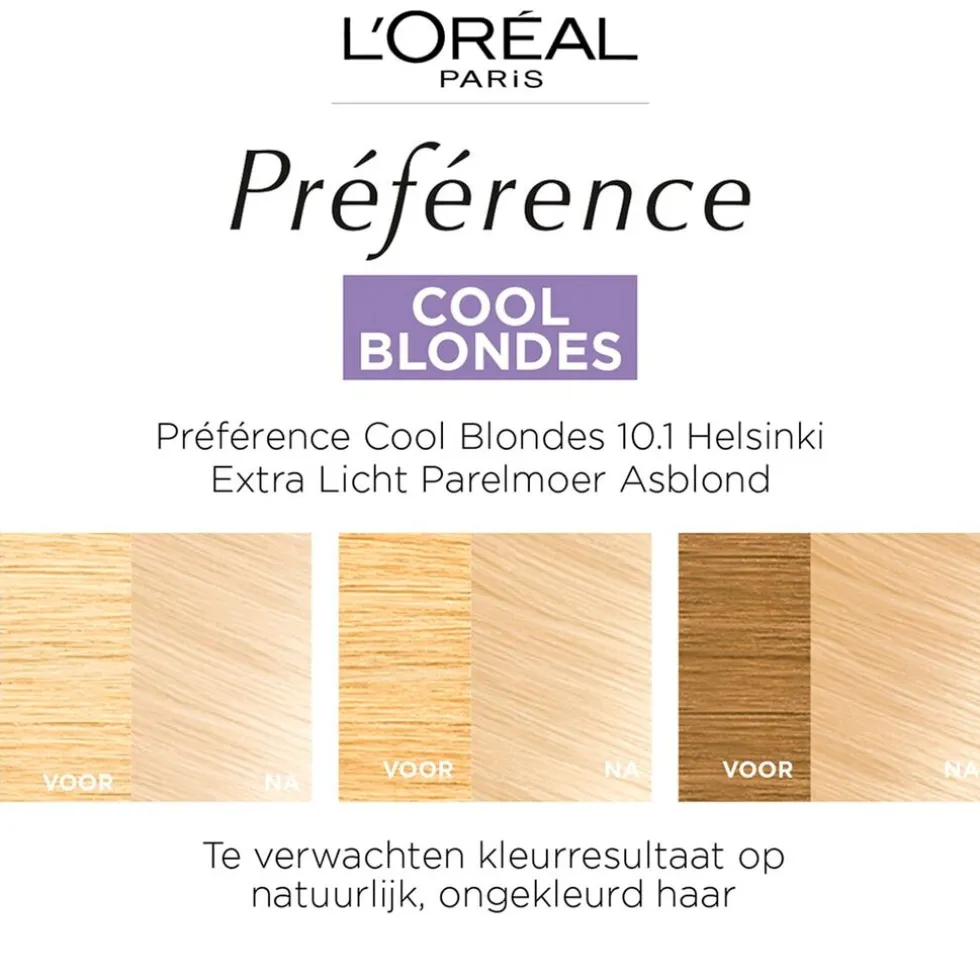 L'Oréal Paris Préférence Cool Blondes 10.1 Extra Licht Asblond Permanente Haarkleuring