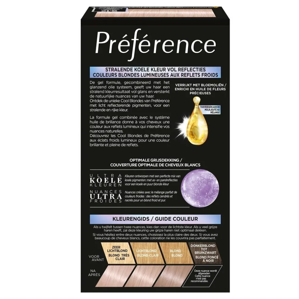 L'Oréal Paris Préférence Cool Blondes 9.12 Zeer Licht As Beigeblond Permanente Haarkleuring