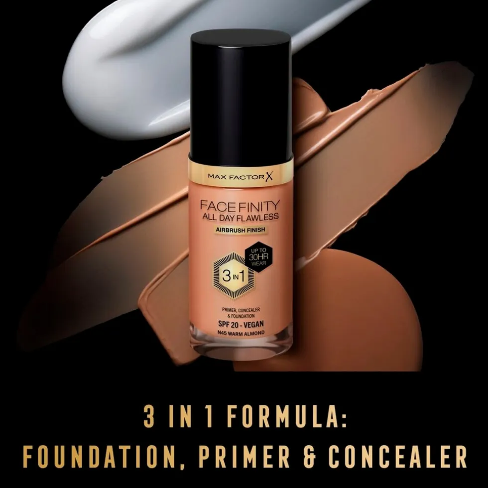 Max Factor Facefinity All Day Flawless N45 Warm Almond Foundation