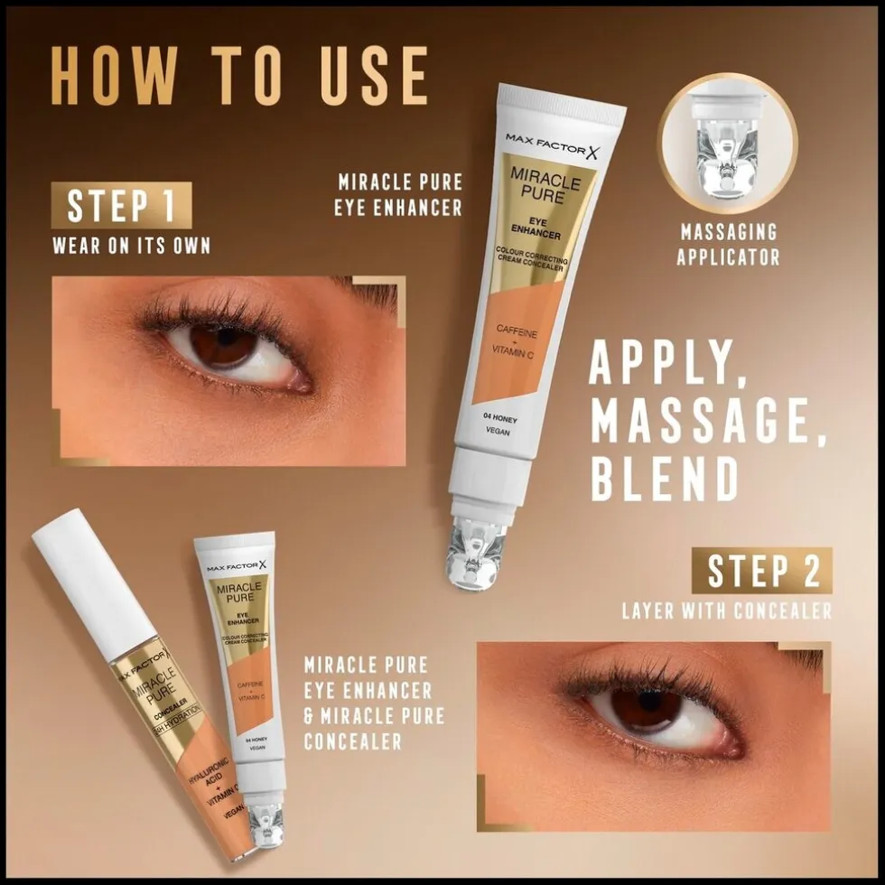 Max Factor Miracle Pure Eye Enhancer 04 Honey Cream Concealer