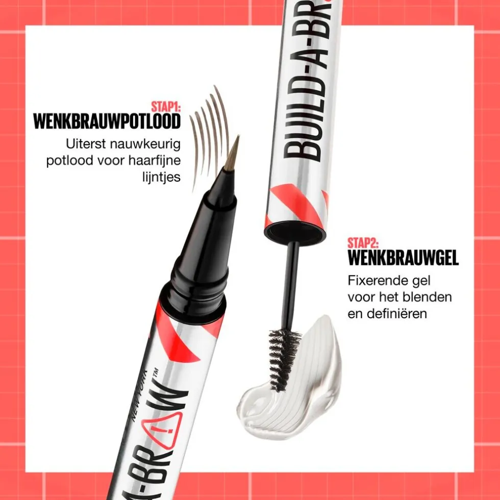Maybelline New York Build-A-Brow 260 Deep Brown Wenkbrauwpotlood en -Gel