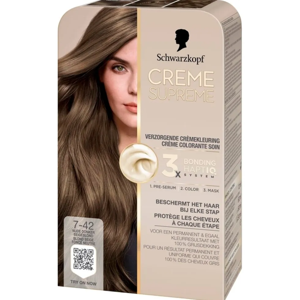 Schwarzkopf Creme Supreme 7-42 Nude Donker Beigeblond Verzorgende Crèmekleuring