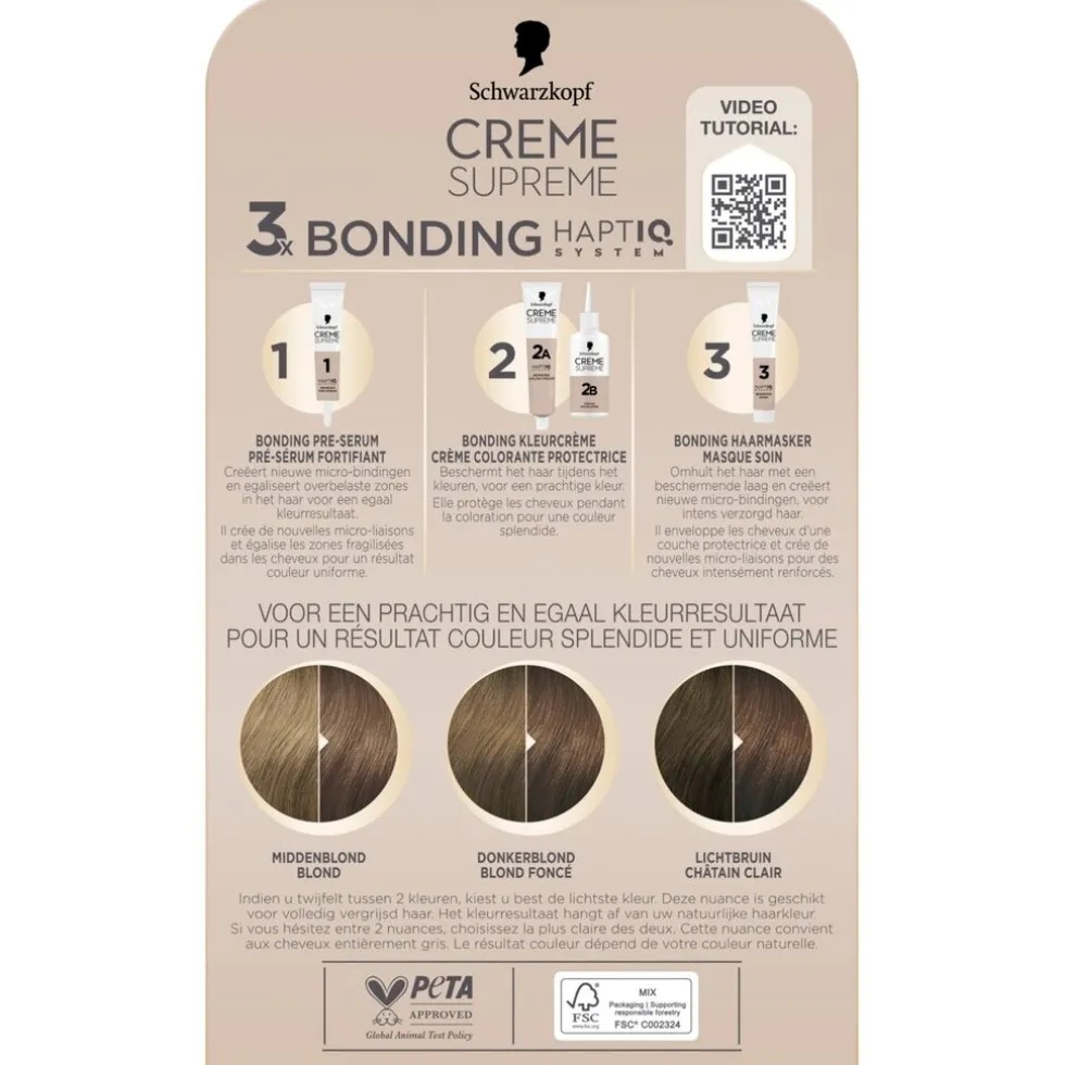Schwarzkopf Creme Supreme 7-42 Nude Donker Beigeblond Verzorgende Crèmekleuring