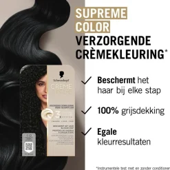 Schwarzkopf Creme Supreme 1-10 Natuurlijk Zwart Verzorgende Crèmekleuring