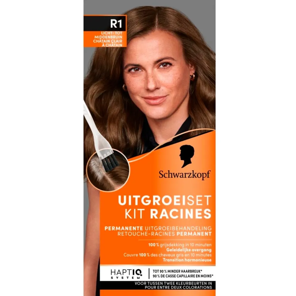 Schwarzkopf R1 Licht- Tot Middenbruin Haarverf Uitgroeiset