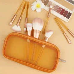 Technique PRO Translucent Perfection make-up kwastenset - 9 make-up kwasten met zakje (ORANJE)