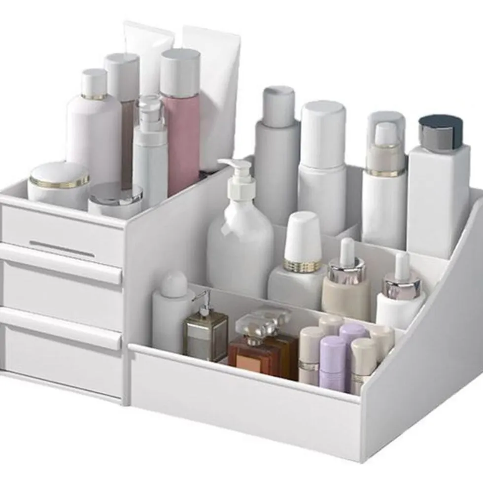 UNIQ Make‑up & Sieraden Organizer – 2 Laden, Wit - P110